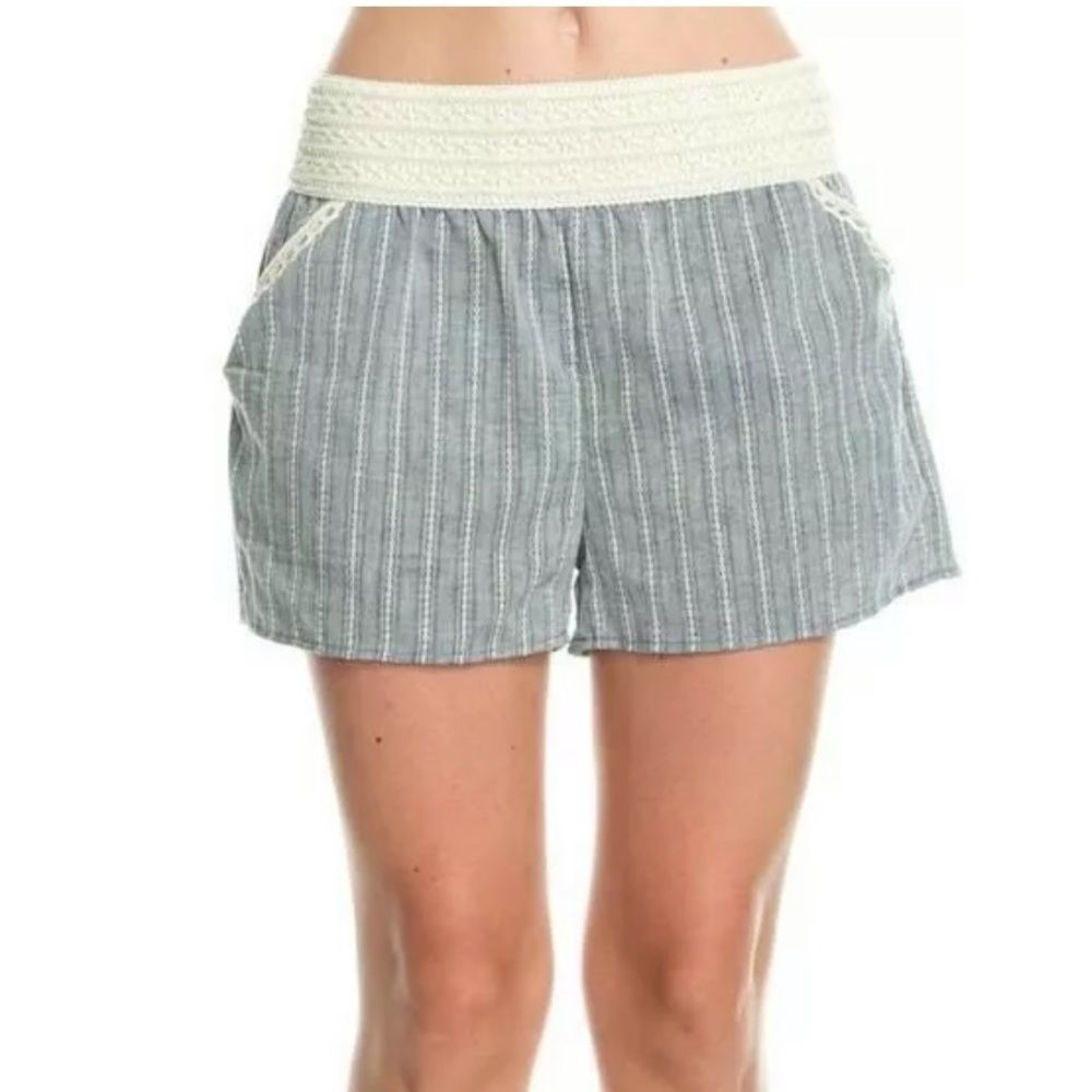 NEW Twenty Second Striped Denim Blue Casual Shorts